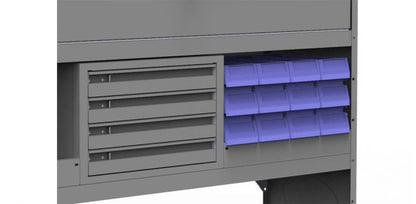 20" W Plastic Small Parts Bin Module (12 x 5" W Bins)