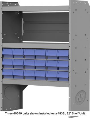 Small Parts Bins (40330) In Steel Shelf Cabinet - 6 Bins