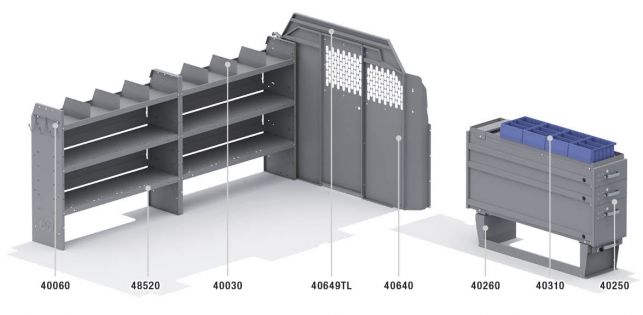 EZ General Service Shelving Package for Ford Transit - 148-in WB - Low Roof