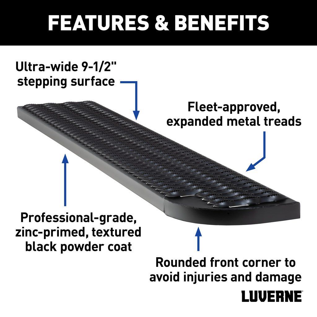 Grip Step XL 9-1/2" X 54" Steel Passenger Running Board for Ford E-Transit
