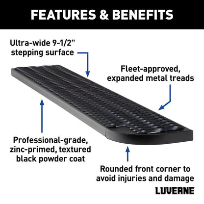 Grip Step XL 9-1/2" X 54" Steel Passenger Running Board for Ford E-Transit