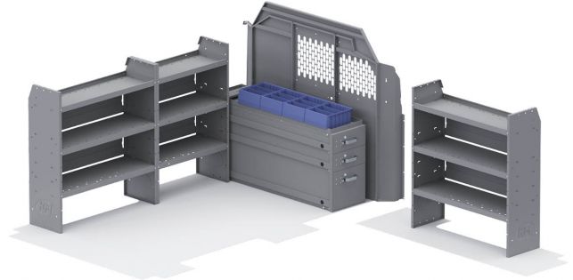 EZ All Trades Shelving Package for Ford Transit - 130-in WB - Low Roof