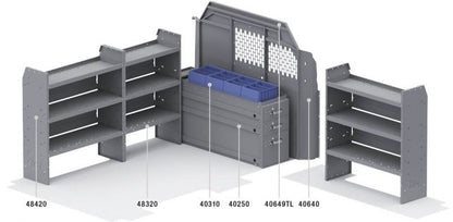 EZ All Trades Shelving Package for Ford Transit - 130-in WB - Low Roof