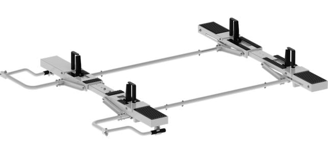 Holman Drop Down HD Aluminum Ladder Rack Kit - Double - 6.5-ft Most Commercial Caps - 4C6ADD