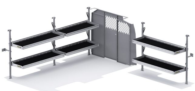 Folding Shelves Package for Chevy/GMC Express/Savana - 155-in WB