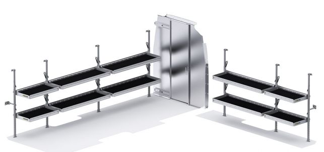 Folding Shelves Package for Mercedes Sprinter - 170-in WB Ext - High Roof