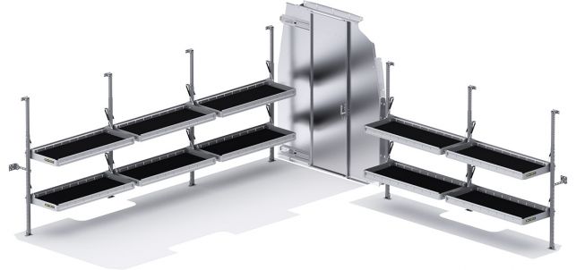 Folding Shelves Package for Mercedes Sprinter - 170-in WB - High Roof