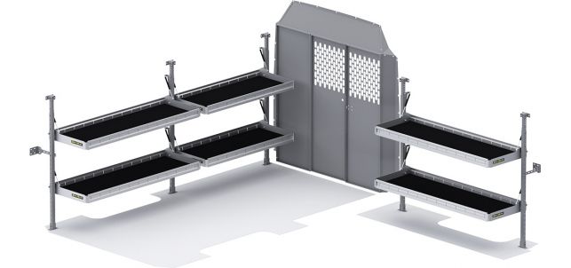 Folding Shelves Package for Mercedes Sprinter - 144-in WB - Std Roof