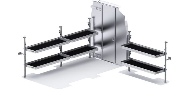 Folding Shelves Package for Mercedes Sprinter - 144-in WB - High Roof