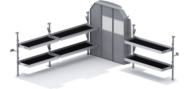 Folding Shelves Package for Ford Transit - 148-in WB - Mid Roof