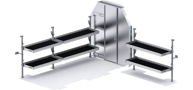 Folding Shelves Package for Ford Transit - 148-in WB - High Roof