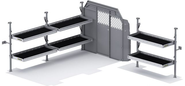 Folding Shelves Package for Ford Transit - 130-in WB - Low Roof