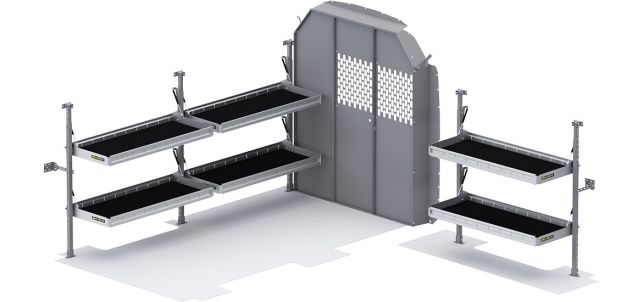 Folding Shelves Package for Ford Transit - 130-in WB - Mid Roof