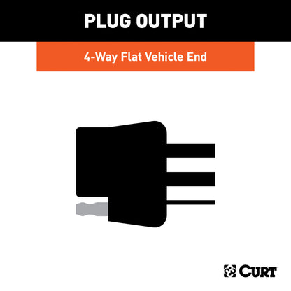 CURT Custom Wiring Harness, 4-Way Flat Output, Select Ford F-250, F-350 Super Duty - 56032