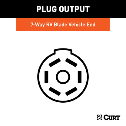 CURT Custom Wiring Harness, 7-Way RV Blade Output, Select Ford Ranger - 56431