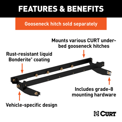 CURT Double Lock Gooseneck Installation Brackets, Select Silverado, Sierra 2500, 3500 - 60604