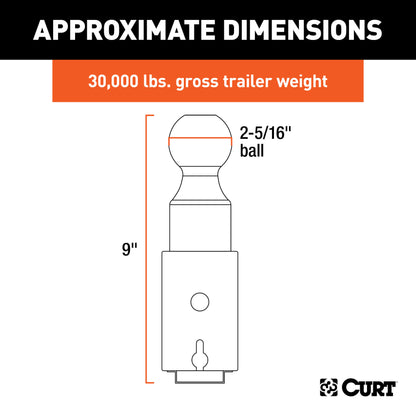 CURT Double Lock 2-5/16" Gooseneck Ball - 60616