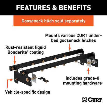 CURT Double Lock Gooseneck Installation Brackets, Select Silverado, Sierra 1500 - 60632
