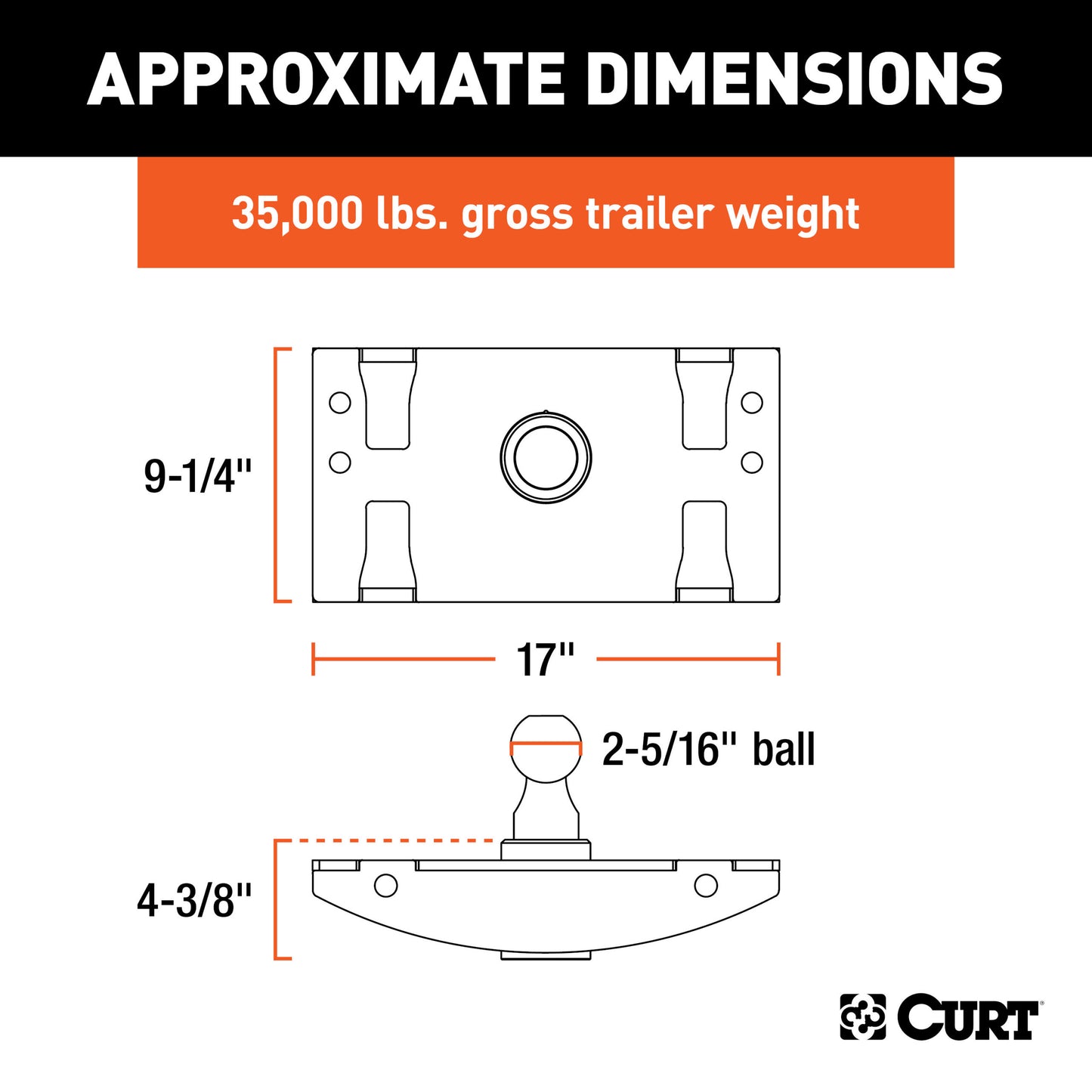 CURT OEM-Style Gooseneck Hitch, Select Ram 2500, 3500 - 60633