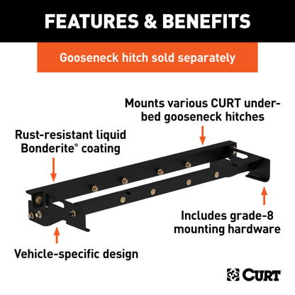 CURT Under-Bed Gooseneck Installation Brackets, Select Ford F-150 - 60641