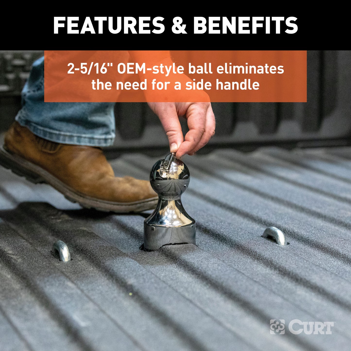 CURT OEM-Style Gooseneck Hitch, Select Chevrolet Silverado, GMC Sierra 2500, 3500 HD - 60642