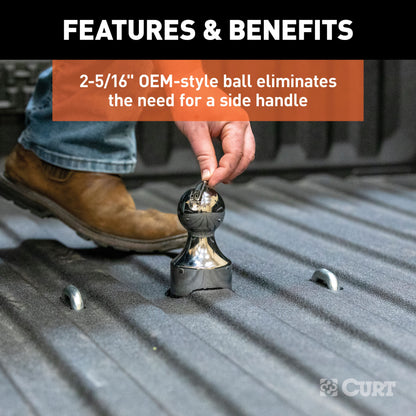 CURT OEM-Style Gooseneck Hitch, Select Chevrolet Silverado, GMC Sierra 2500, 3500 HD - 60642