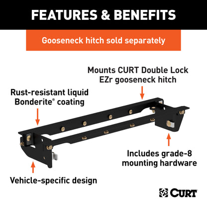 CURT Double Lock EZr Gooseneck Installation Brackets, Select Ford F-250, F-350 - 60645