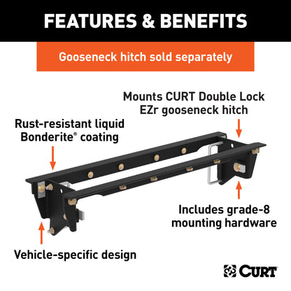 CURT Double Lock EZr Gooseneck Installation Brackets, Select Ford F-250, F-350 - 60647