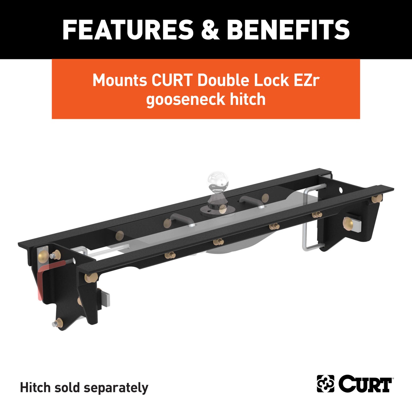 CURT Double Lock EZr Gooseneck Installation Brackets, Select Ford F-250, F-350 - 60647