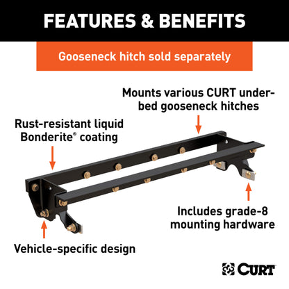CURT Double Lock Gooseneck Installation Brackets, Ford F-150 (2015-2023) - 60649