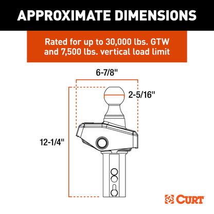 CURT RockerBall 2-5/16" Cushion Hitch Gooseneck Ball - 60654