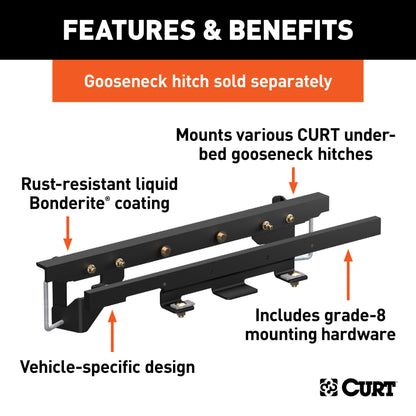 CURT Double Lock Gooseneck Install Brackets, Select Dodge, Ram 1500, w/ Coil Springs - 60657