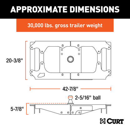 CURT OEM-Style Gooseneck Hitch, Select Ford F-250, F-350, F-450 Super Duty - 60702