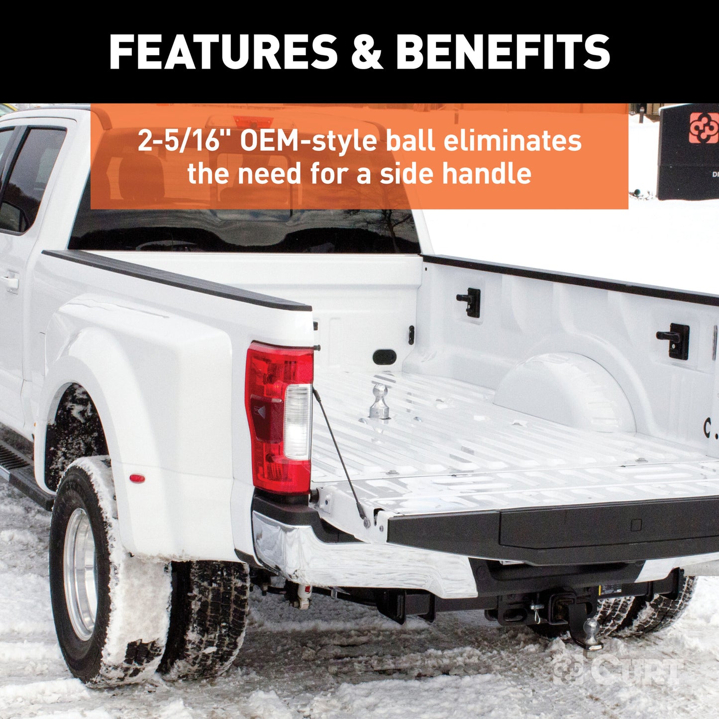CURT OEM-Style Gooseneck Hitch, Select Ford F-250, F-350, F-450 Super Duty - 60702