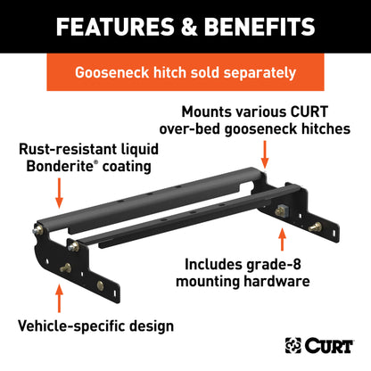 CURT Over-Bed Gooseneck Installation Brackets, Select Ford F-250, F-350, F-450 - 61332
