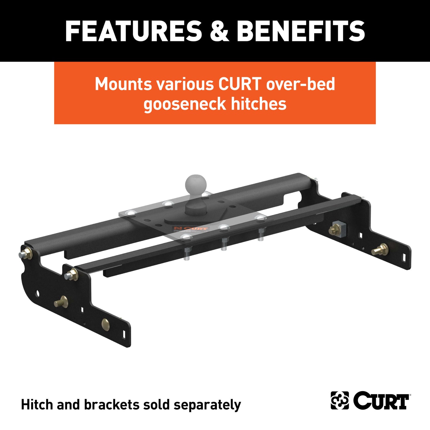 CURT Over-Bed Gooseneck Installation Brackets, Select Ford F-250, F-350, F-450 - 61332