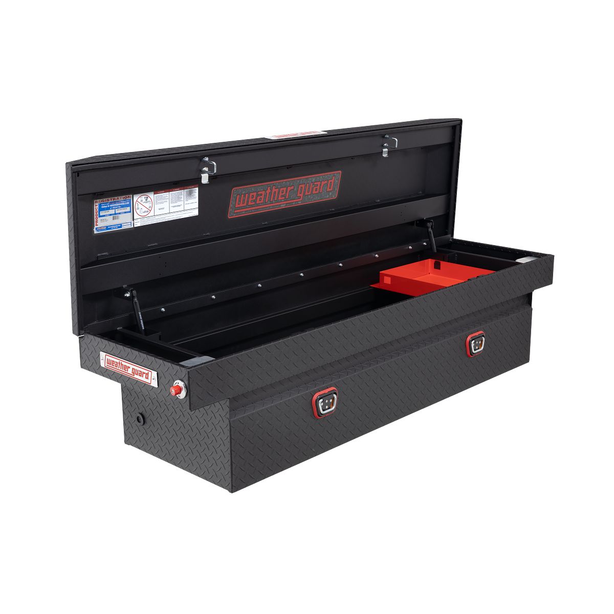 Weather Guard 615 accessory tray installed in truck tool box