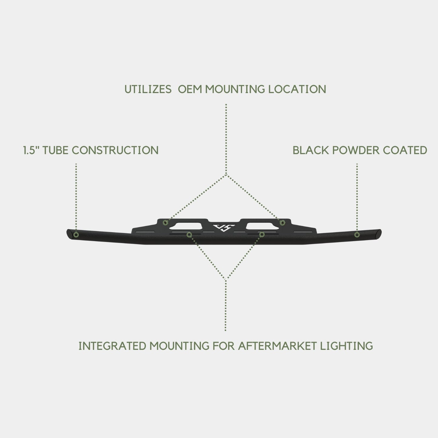 Vanspeed Defender Front Bumper w/ Universal Light Mounts for Mercedes Sprinter 144/170 (2019+) - VNSPD-007