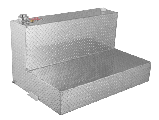 RDS 95-Gallon Treadplate Aluminum L-Shaped Transfer Tank - 48-in x 32-in x 26-in - 70388
