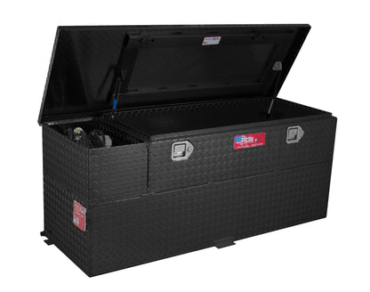 RDS 60-Gallon Black Powder Coat Aluminum Transfer Tank and Toolbox Combo with 8 GPM Pump - 55-in x 20-in x 22.75-in - 73326PC