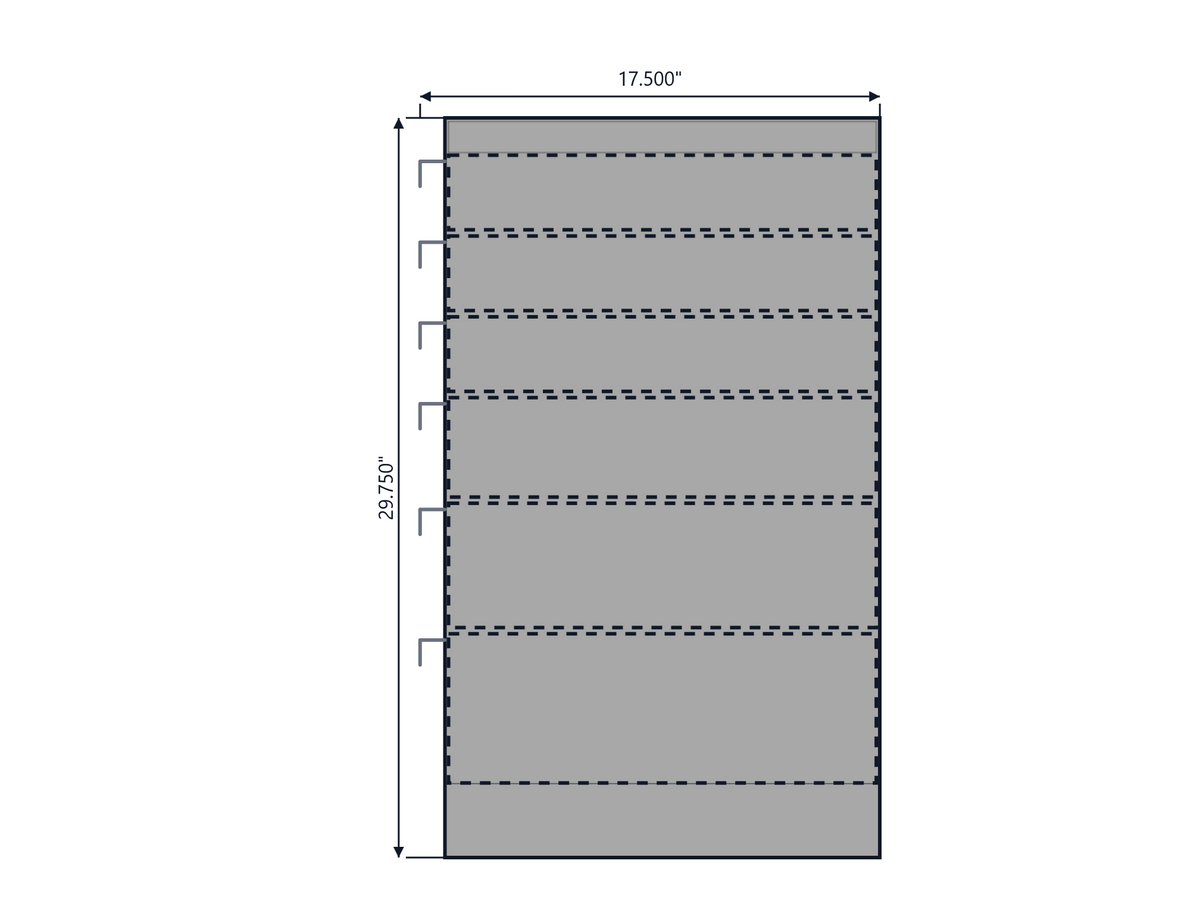ACC Knapheide Service Body Drawer Unit 6 Drawers 14w x 29.75h x 17.5d 76-0007