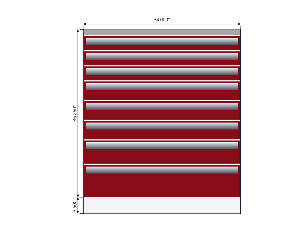 ACC Knapheide Service Body Drawer Unit 8 Drawers 34w x 39.75h x 19.5d 76-0012