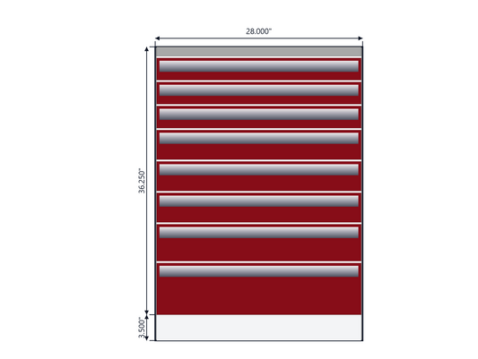 ACC Knapheide Service Body Drawer Unit 8 Drawers 28w x 39.75h x 19.5d 76-0013