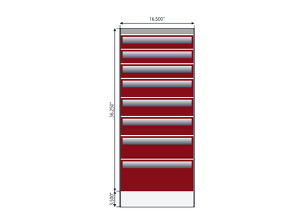 ACC Knapheide Service Body Drawer Unit 8 Drawers 16.5w x 39.75h x 19.5d 76-0015