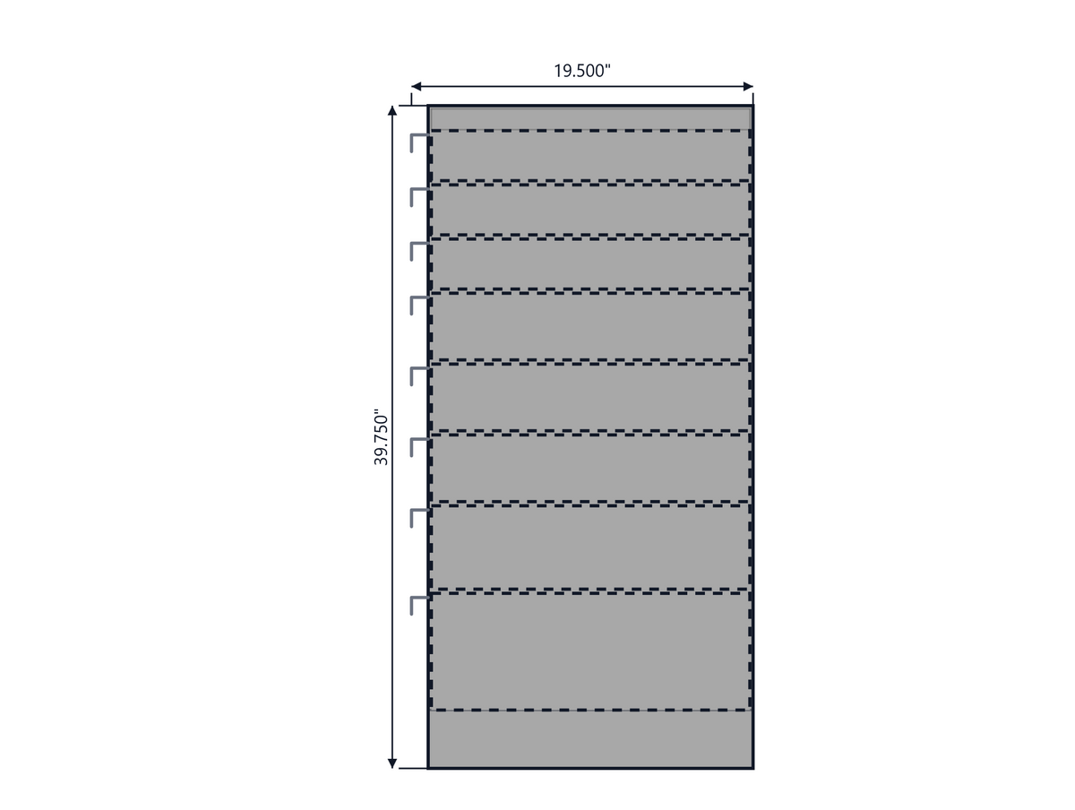 ACC Knapheide Service Body Drawer Unit 8 Drawers 19w x 39.75h x 19.5d 76-0016