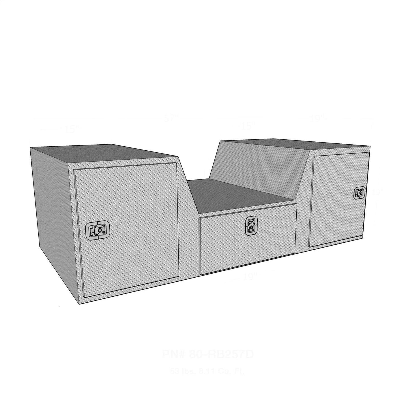 Westin Brute V-Shape Goose Neck Tool Box 57-in L x 19-in W x 19-in H - 80-RB257D