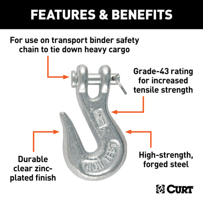 CURT 5/16" Clevis Grab Hook (3,900 lbs, 7/16" Pin) - 81340