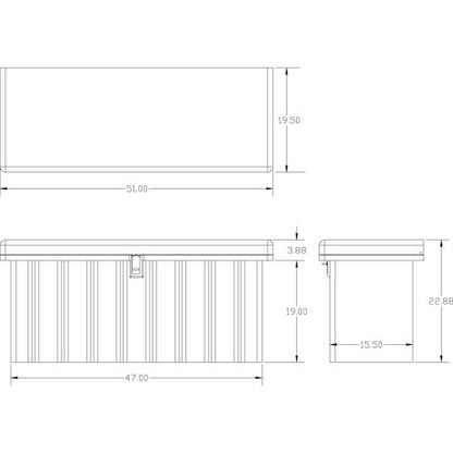 Buyers Products 22.5x19.5/18.75x51/47-in Black Poly Multipurpose Chest - 1712250