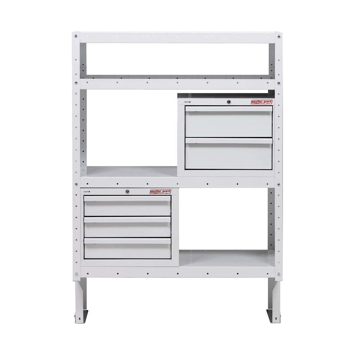 Secure Storage Module Kit, 2 Piece, 5 Drawer, 42in X 17in X 16in