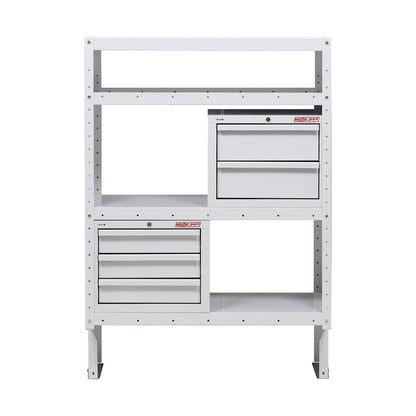 Secure Storage Module Kit, 2 Piece, 5 Drawer, 42in X 17in X 16in